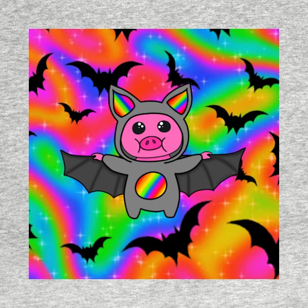 Rainbow Bat Pig by SquishyBeeArt